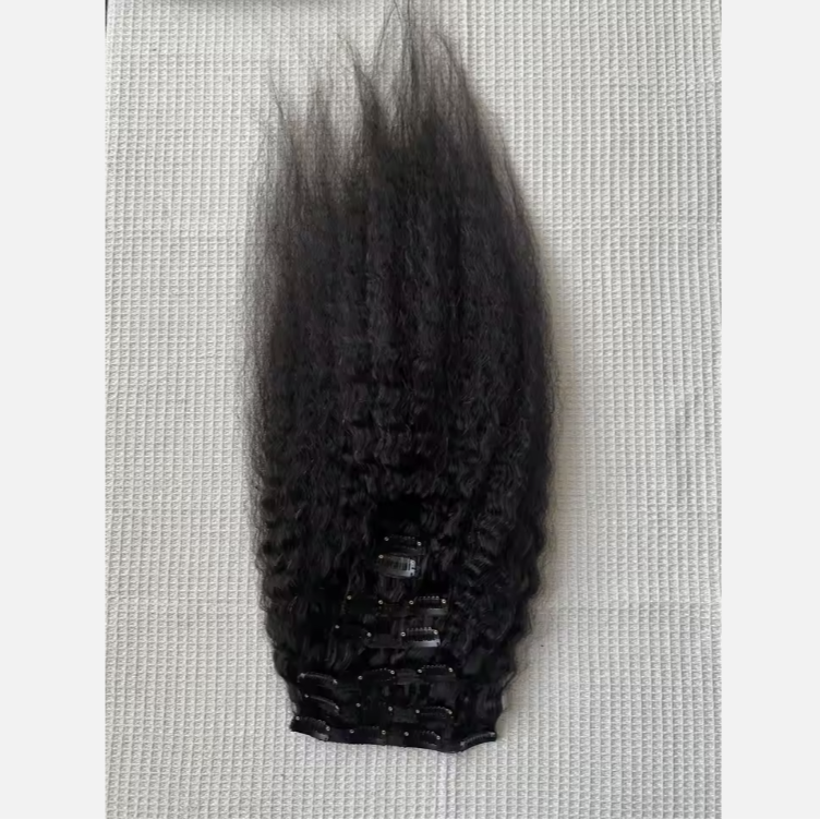 All 7 Star Feedback Kinky Straight Afro Curly Clip-in Hair Extensions Wavy Light Yaki 150g Weight